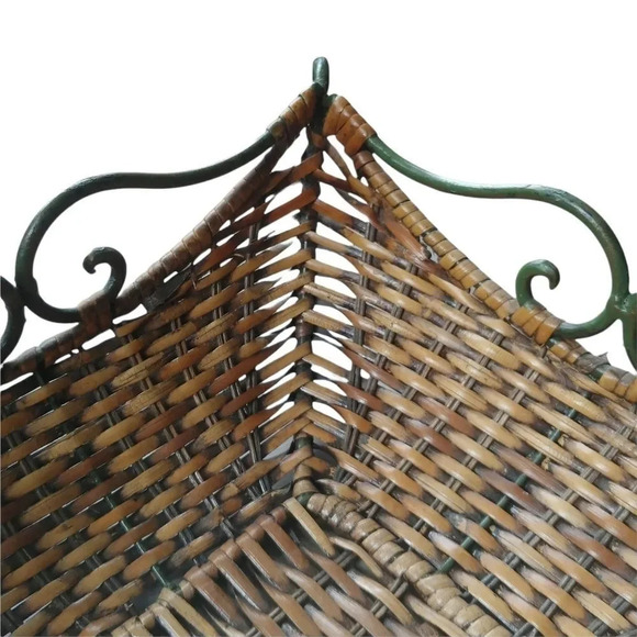 Wicker Iron Square Basket Rustic - Picture 5 of 8